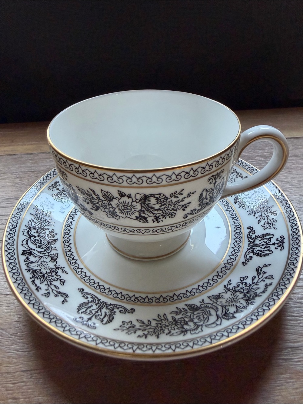 Wedgwood Columbia Black footed cup and saucer - Picture 9 of 10